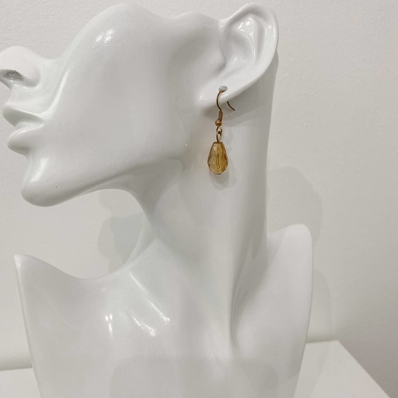 VTG Champagne Iridescent Drop Earrings - Picture 2 of 6